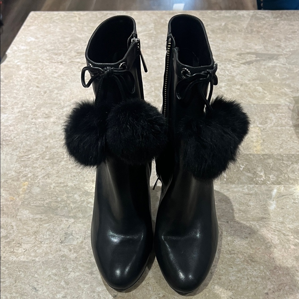 MICHAEL Michael Kors Black Fur-Accent Heeled Boots